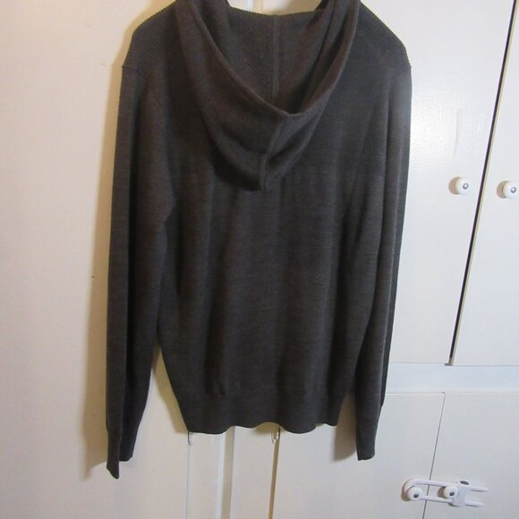 Michael by Michael Kors Wool Blend Men's Black Zip Up Hoodie Sweater - Picture 5 of 6